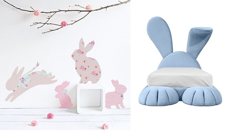 Motivy králíčků a zajíčků budou v dětských pokojích působit stylově nejen o Velikonocích